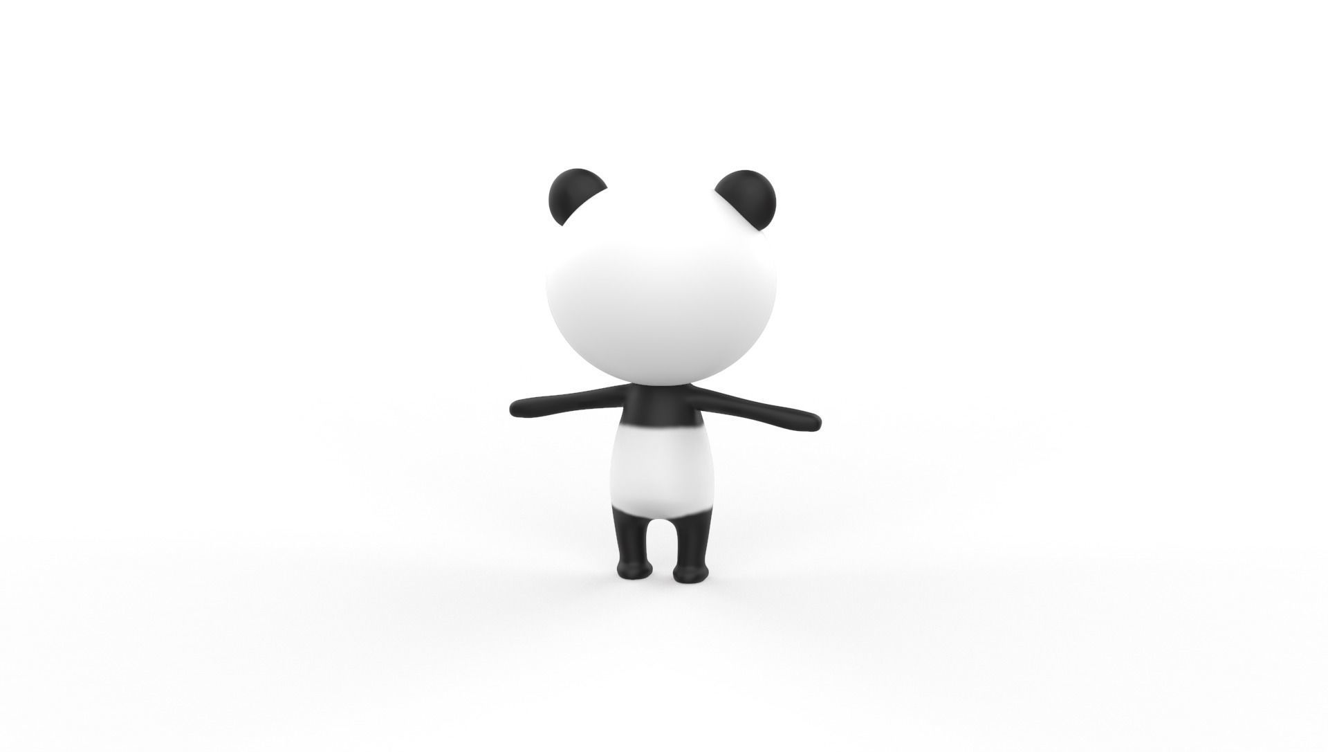 Stylized Panda Animated v001 Low-poly 3D model_19
