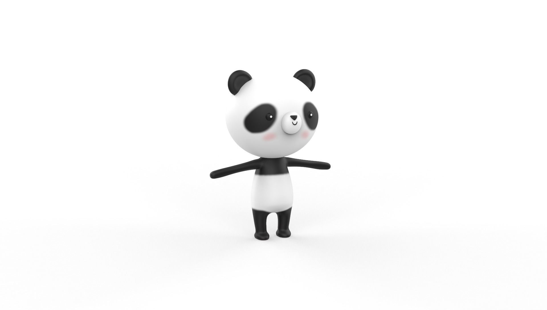 Stylized Panda Animated v001 Low-poly 3D model_24