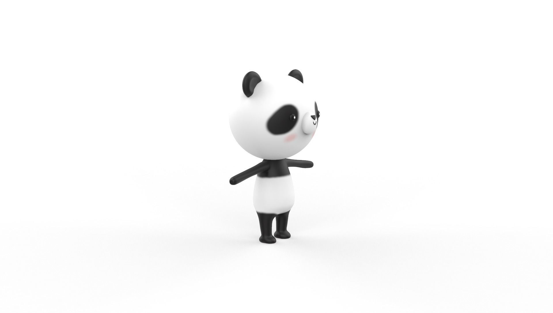 Stylized Panda Animated v001 Low-poly 3D model_23