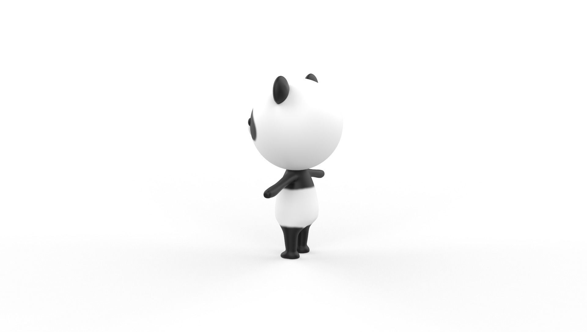 Stylized Panda Animated v001 Low-poly 3D model_16