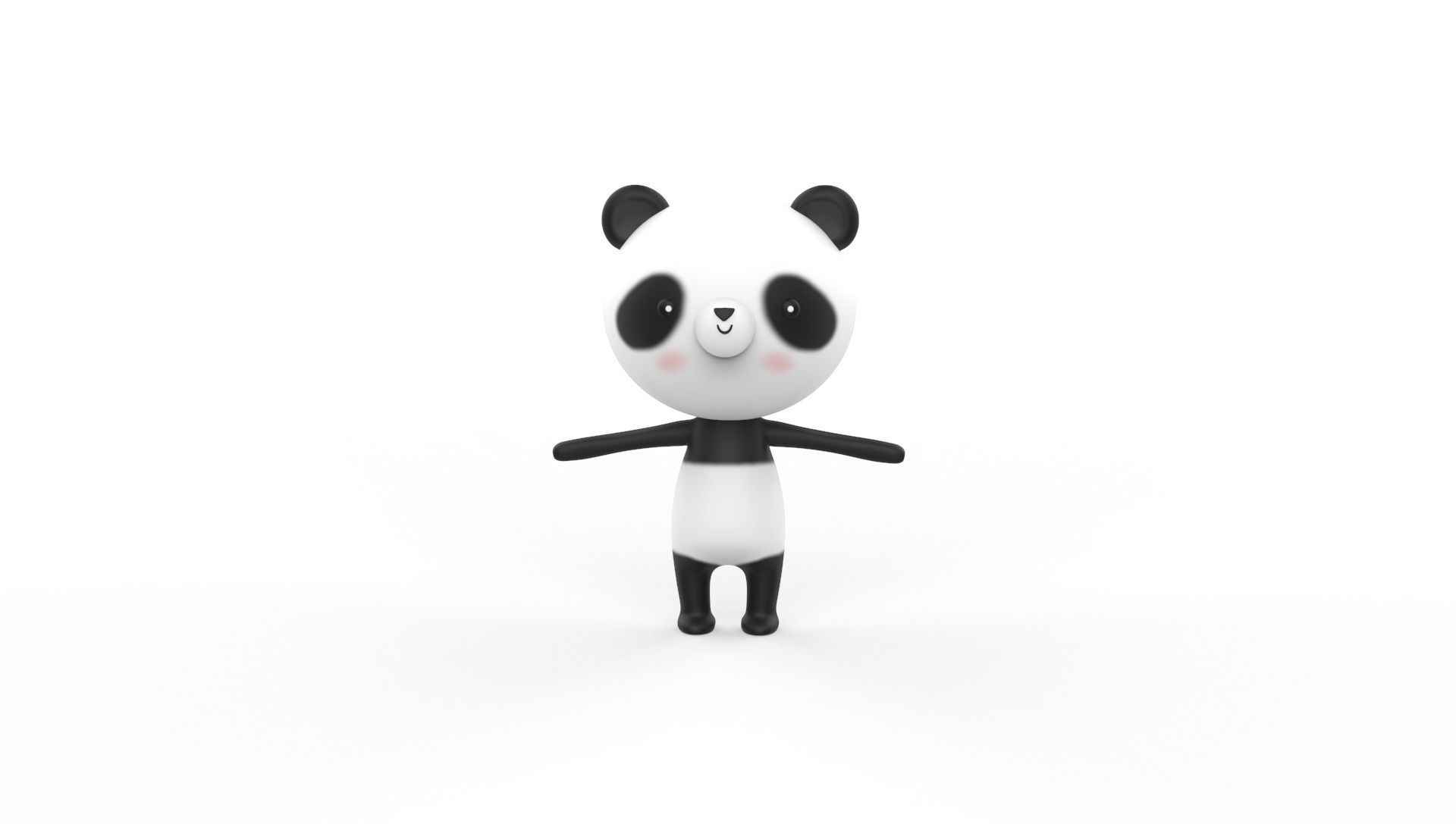 Stylized Panda Animated v001 Low-poly 3D model_12