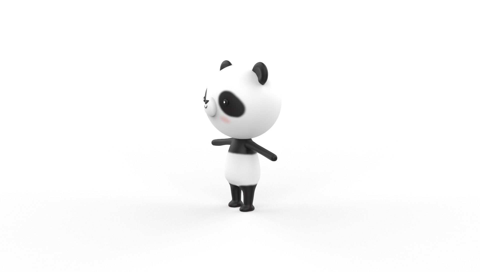 Stylized Panda Animated v001 Low-poly 3D model_14
