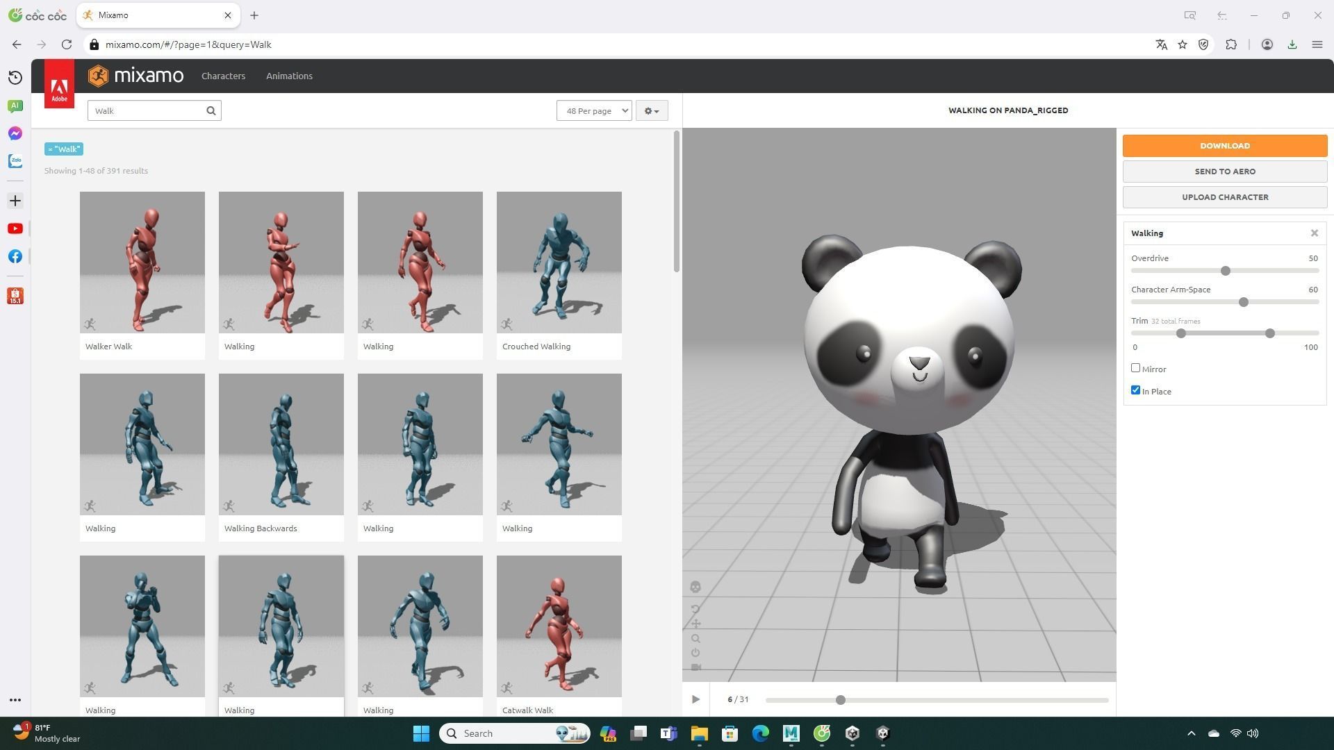 Stylized Panda Animated v001 Low-poly 3D model_2