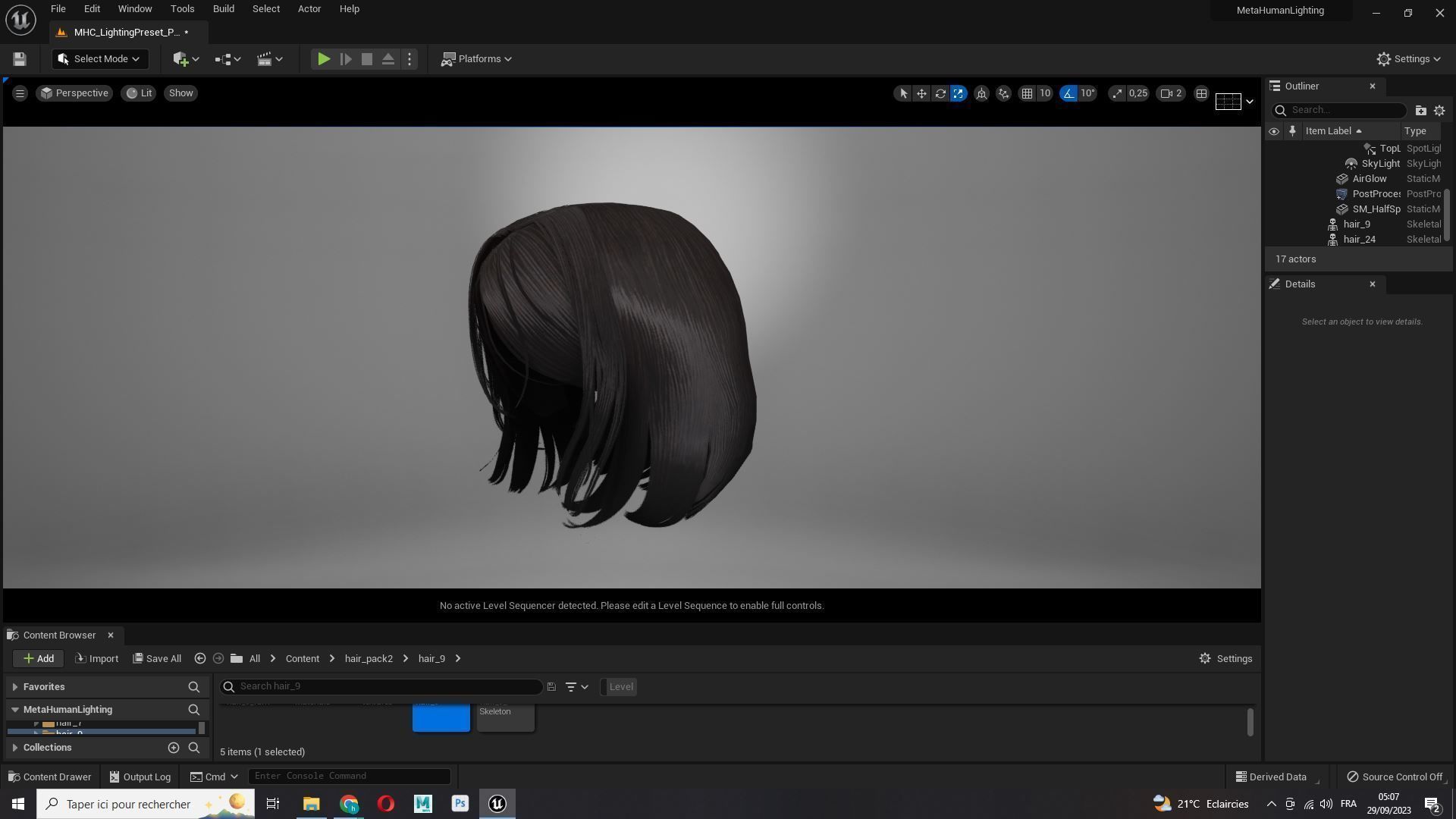 Female Bob Hair Low-poly 3D model_15