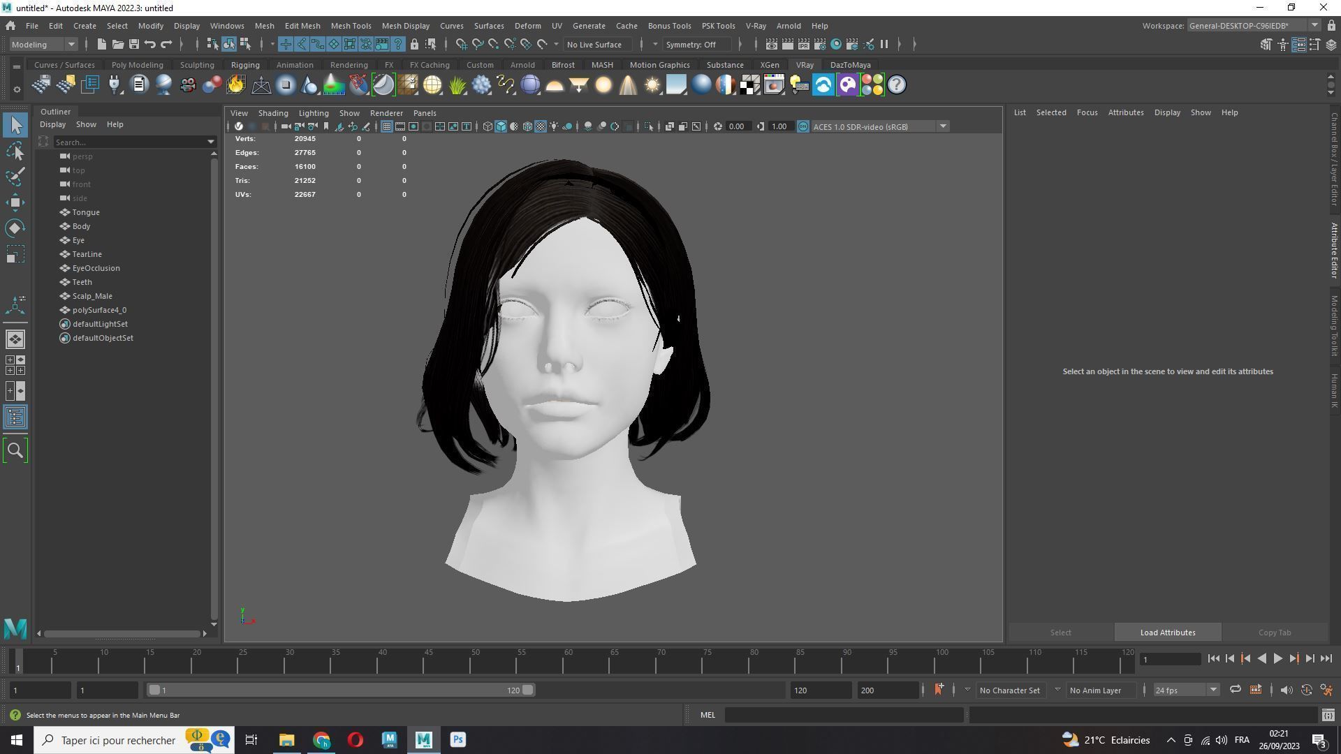 Female Bob Hair Low-poly 3D model_10