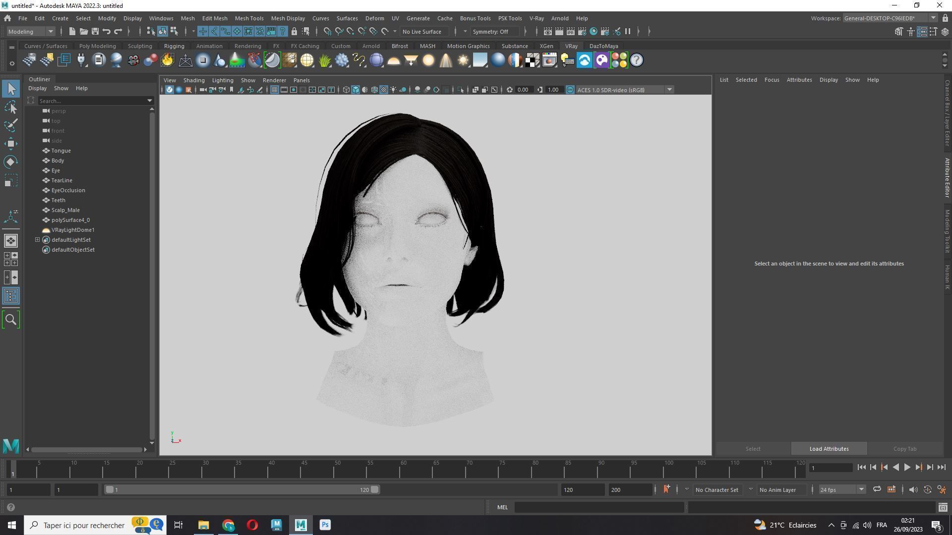 Female Bob Hair Low-poly 3D model_11