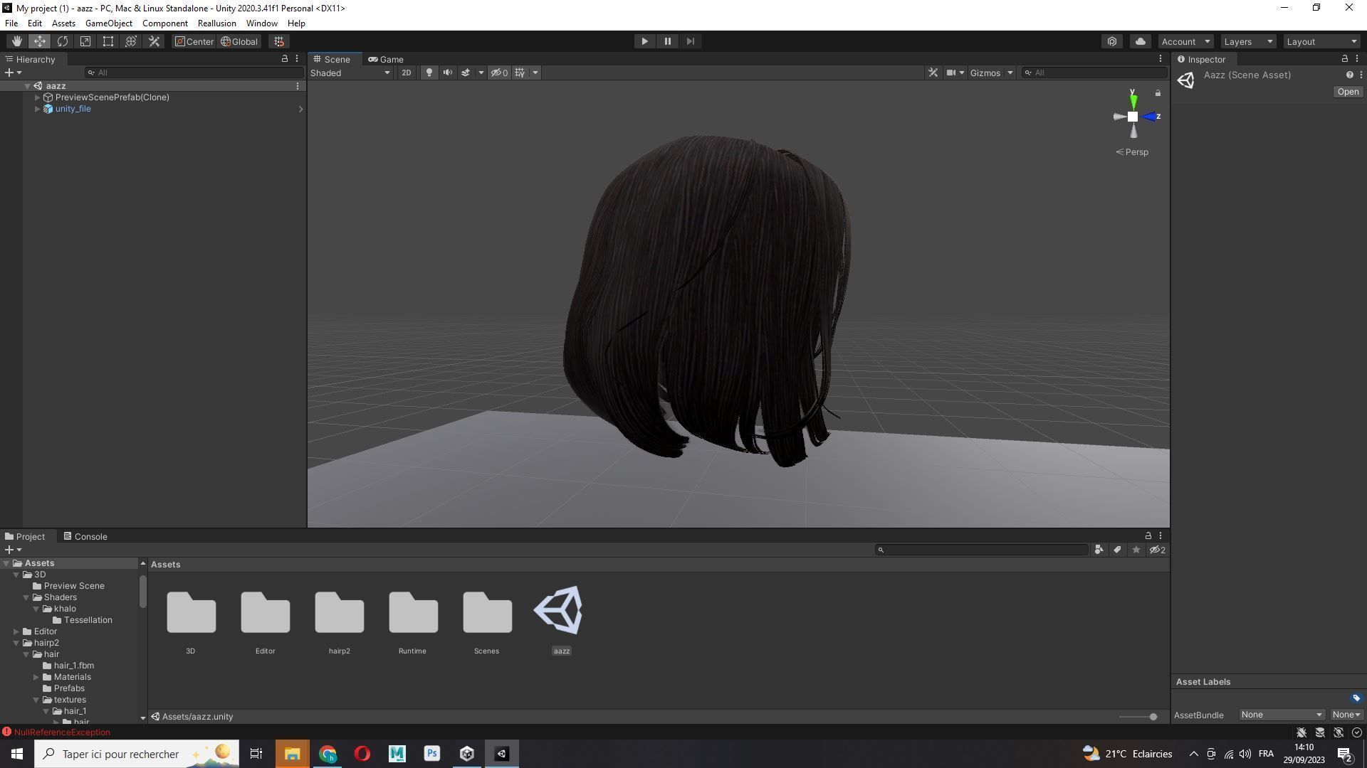 Female Bob Hair Low-poly 3D model_18