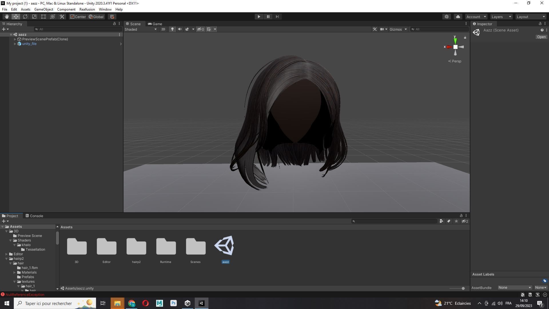 Female Bob Hair Low-poly 3D model_17