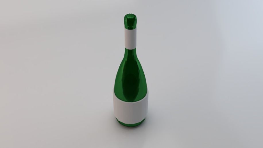 Bottle of Wine 01 Low-poly 3D model_1