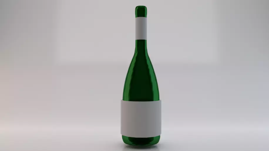 Bottle of Wine 01 Low-poly 3D model_0