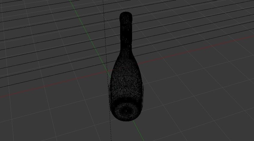 Bottle of Wine 01 Low-poly 3D model_16