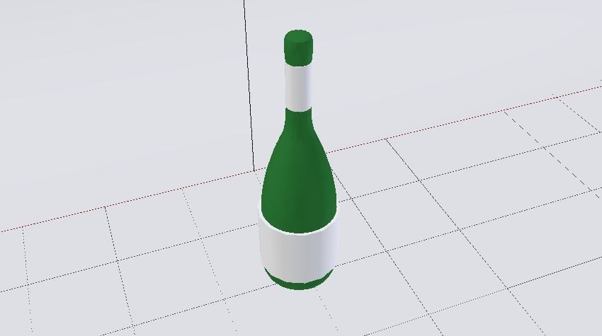 Bottle of Wine 01 Low-poly 3D model_6