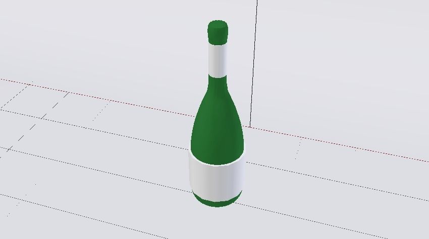Bottle of Wine 01 Low-poly 3D model_7