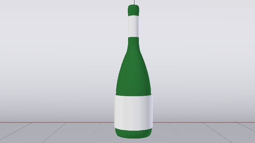 Bottle of Wine 01 Low-poly 3D model_5