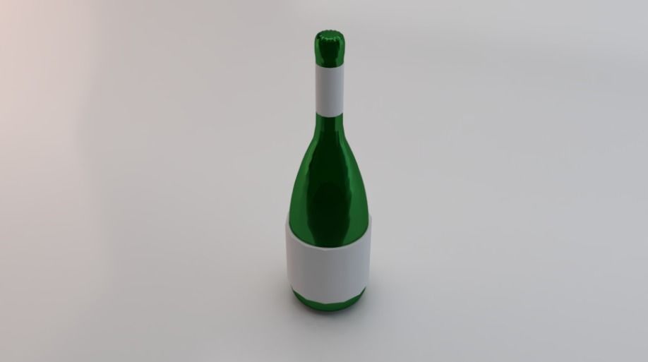Bottle of Wine 01 Low-poly 3D model_2