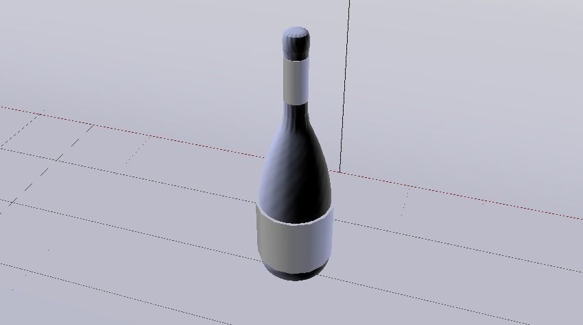 Bottle of Wine 01 Low-poly 3D model_12