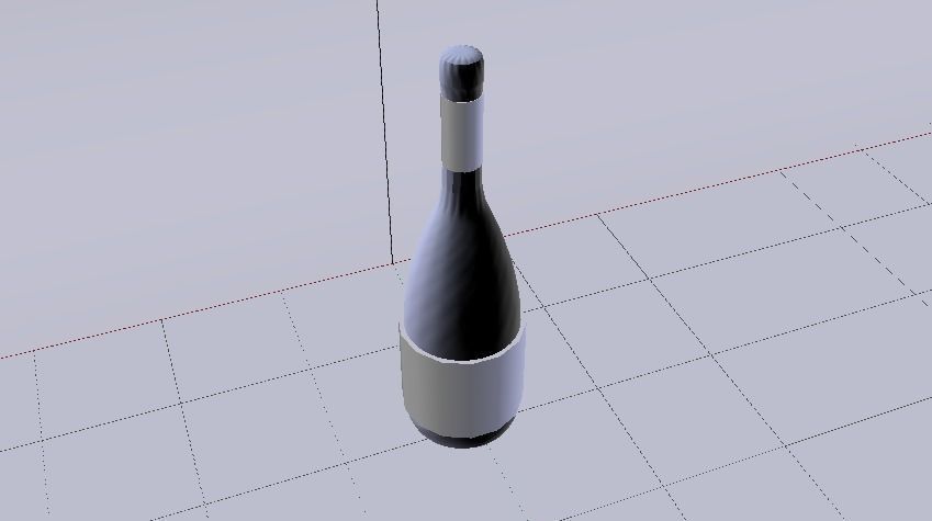 Bottle of Wine 01 Low-poly 3D model_11