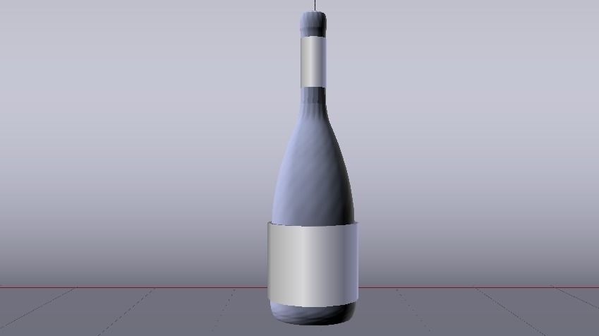 Bottle of Wine 01 Low-poly 3D model_10