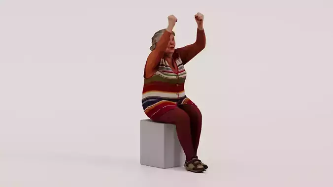 FAN OLD WOMAN full body