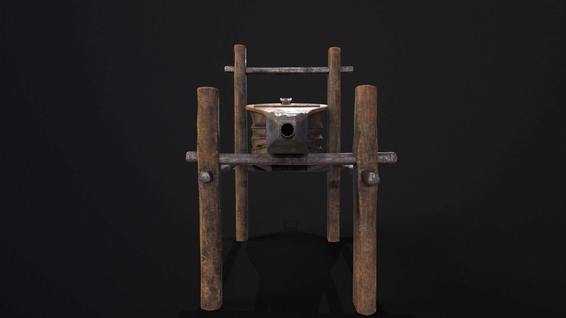 Medieval Bellow Low-poly 3D model_8