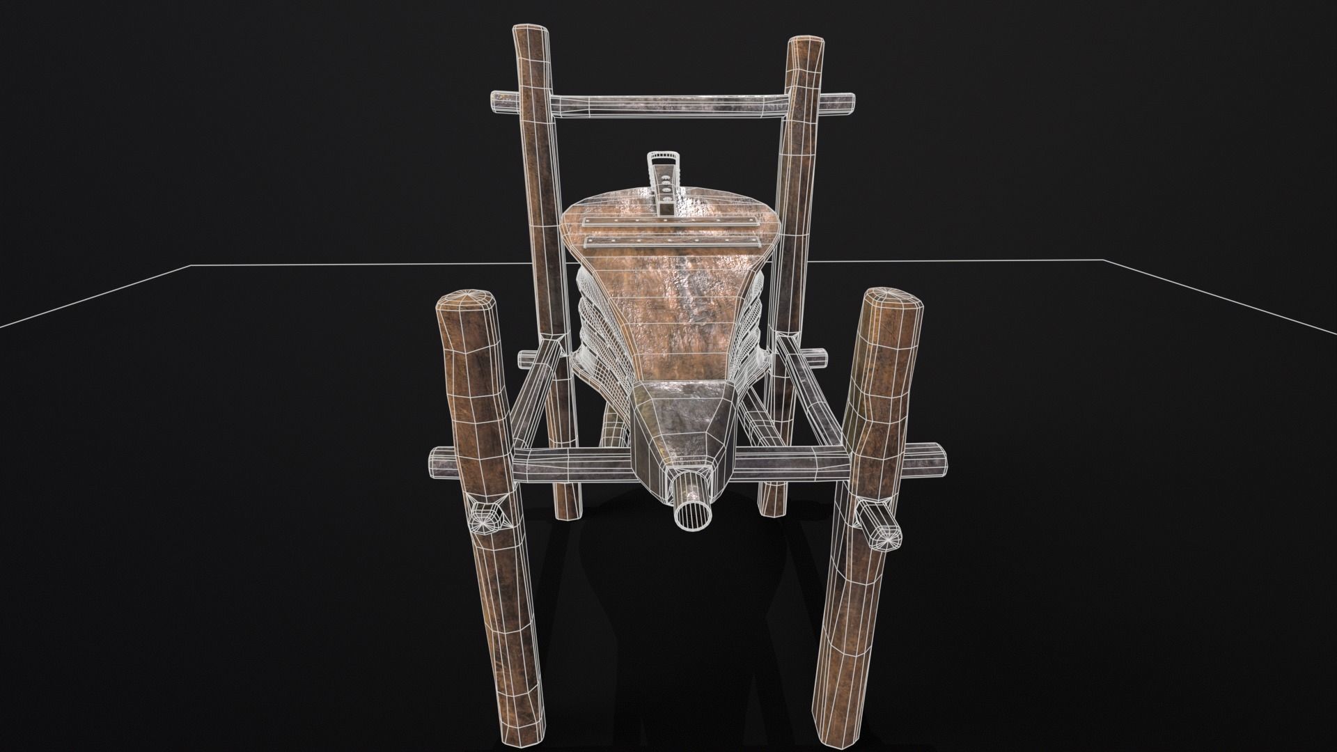 Medieval Bellow Low-poly 3D model_7