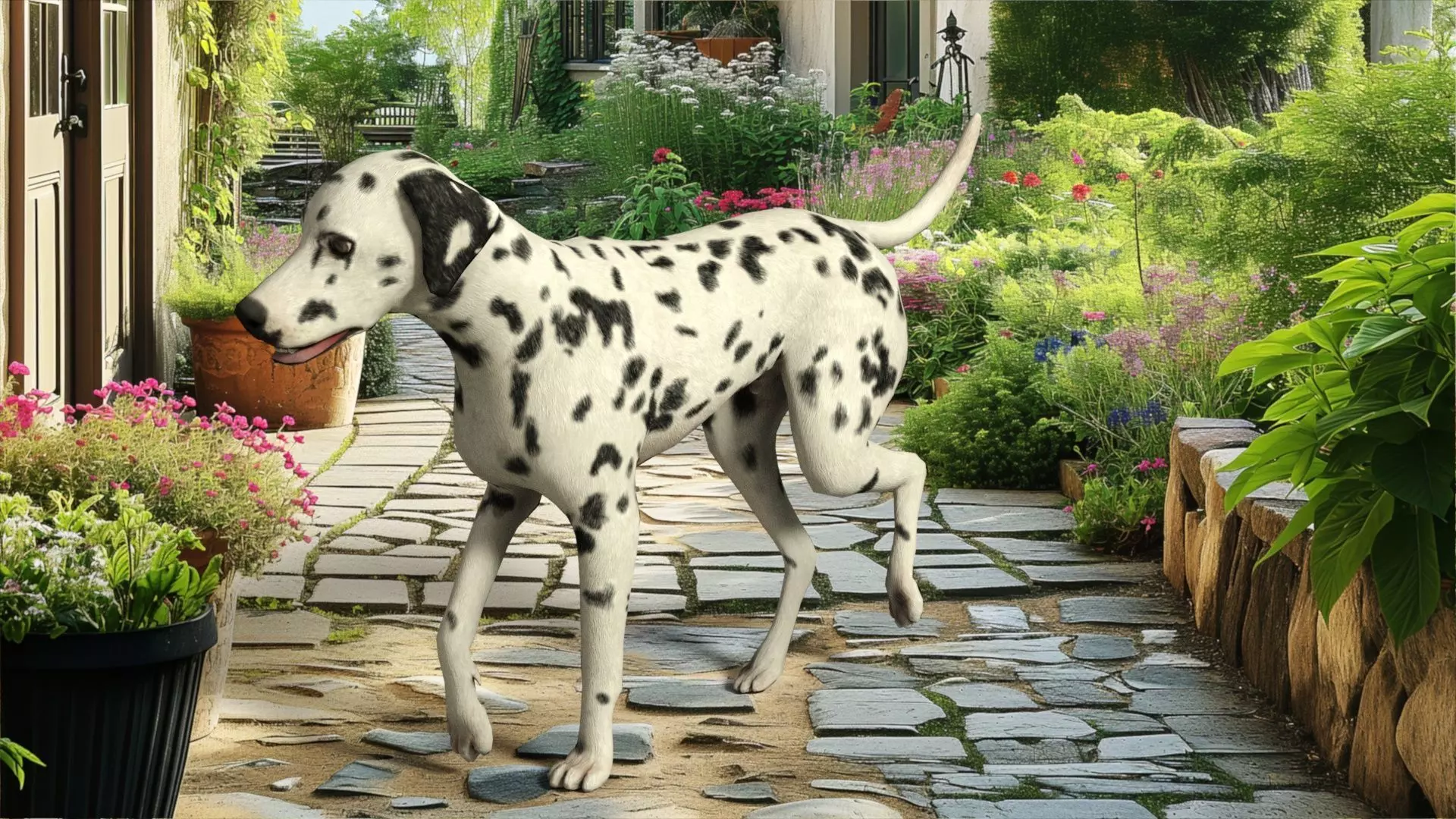 Dalmatian Dog Low-poly 3D model