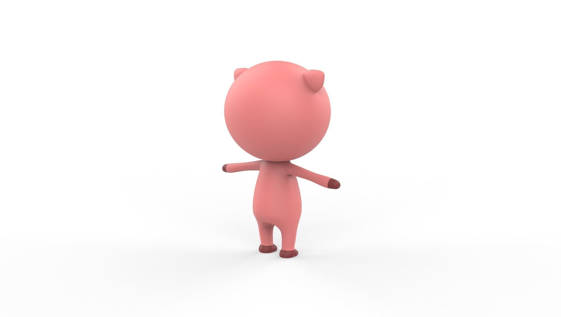Stylized Pig Animated v001 Low-poly 3D model_24