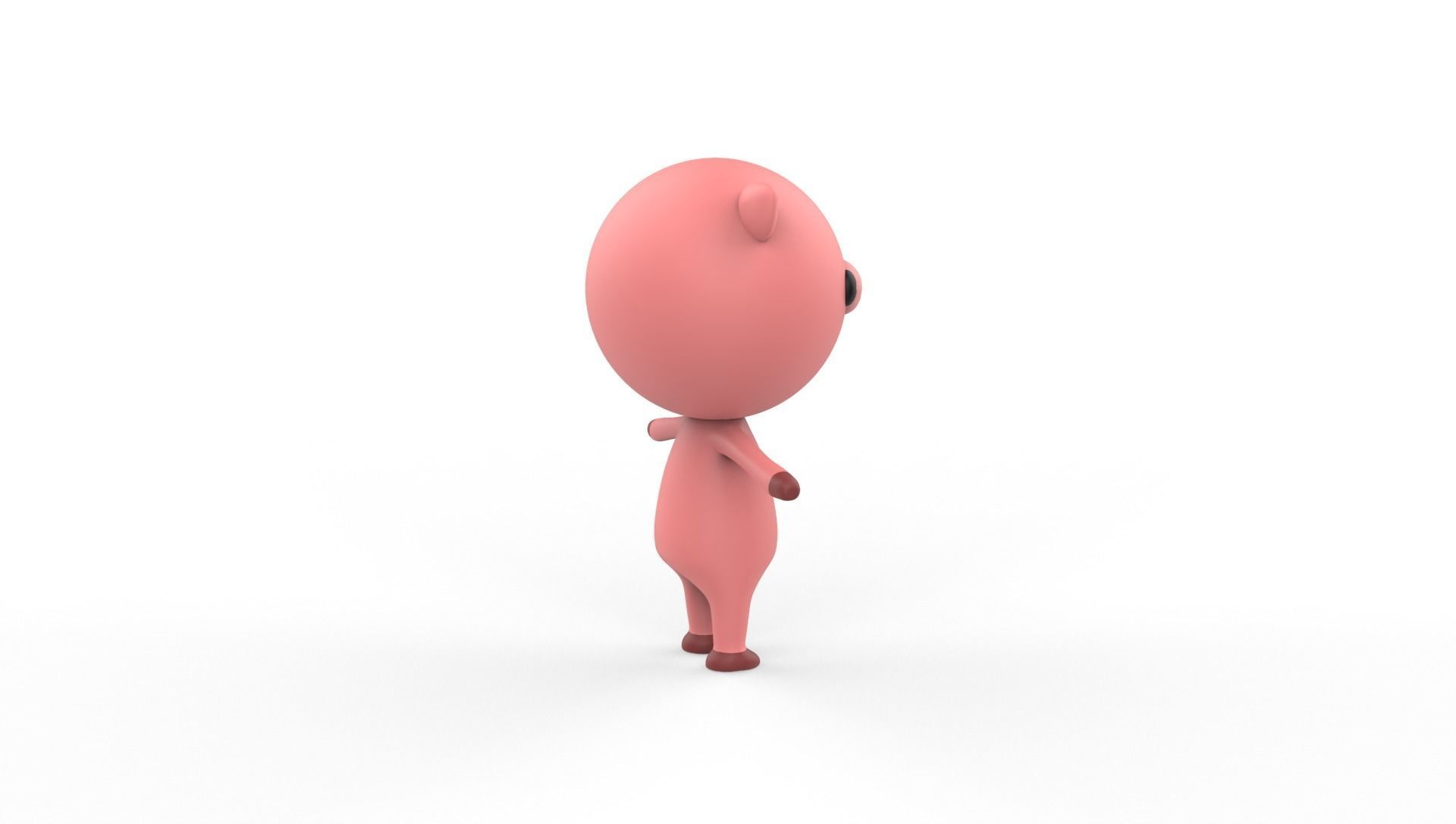 Stylized Pig Animated v001 Low-poly 3D model_21