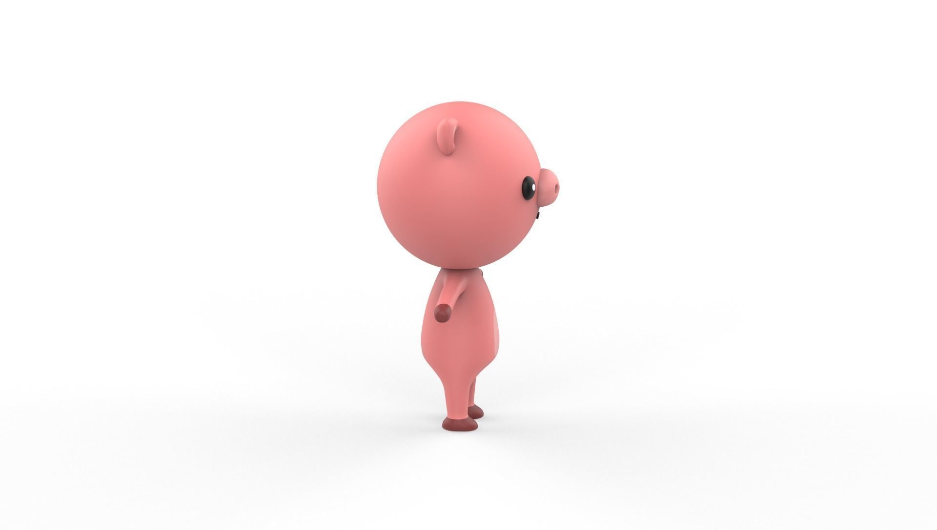 Stylized Pig Animated v001 Low-poly 3D model_19