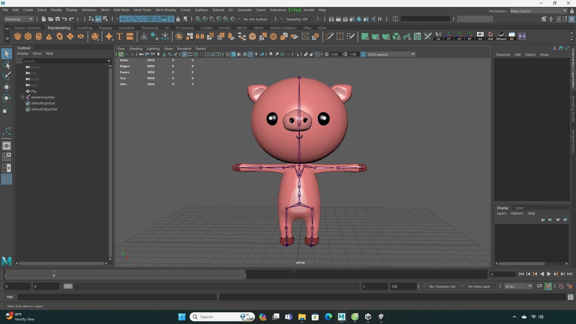 Stylized Pig Animated v001 Low-poly 3D model_7