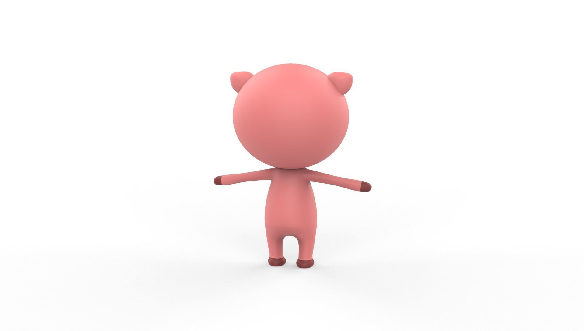 Stylized Pig Animated v001 Low-poly 3D model_20