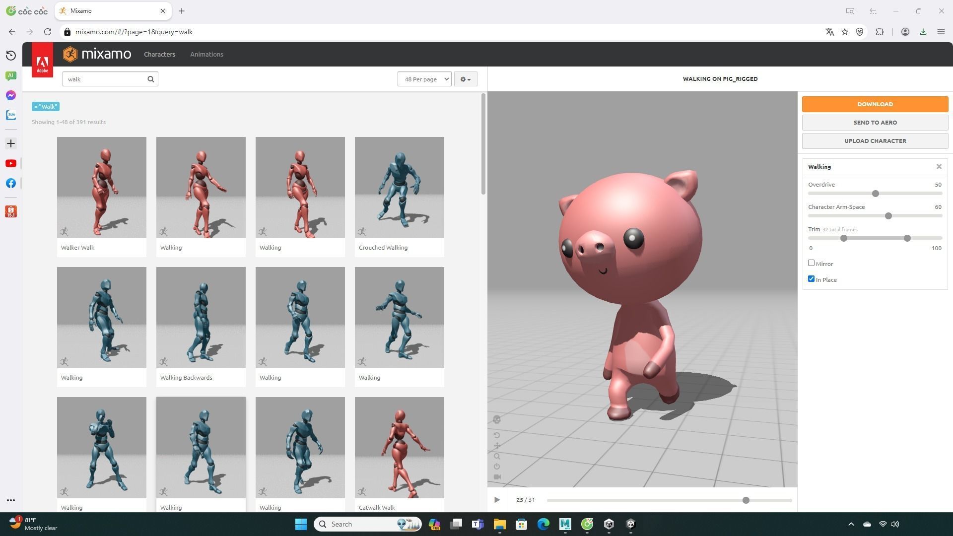 Stylized Pig Animated v001 Low-poly 3D model_3