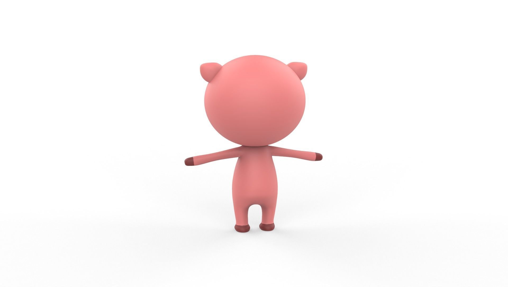Stylized Pig Animated v001 Low-poly 3D model_15