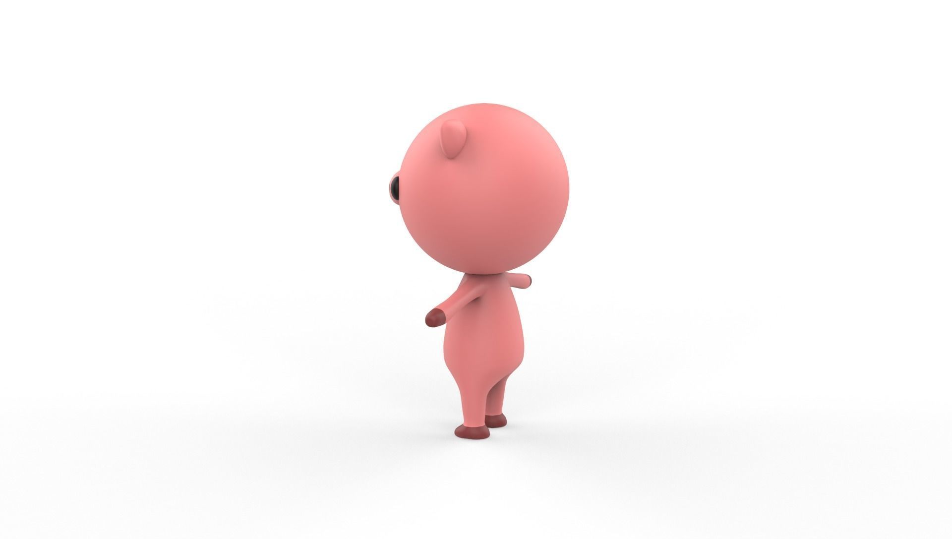 Stylized Pig Animated v001 Low-poly 3D model_16