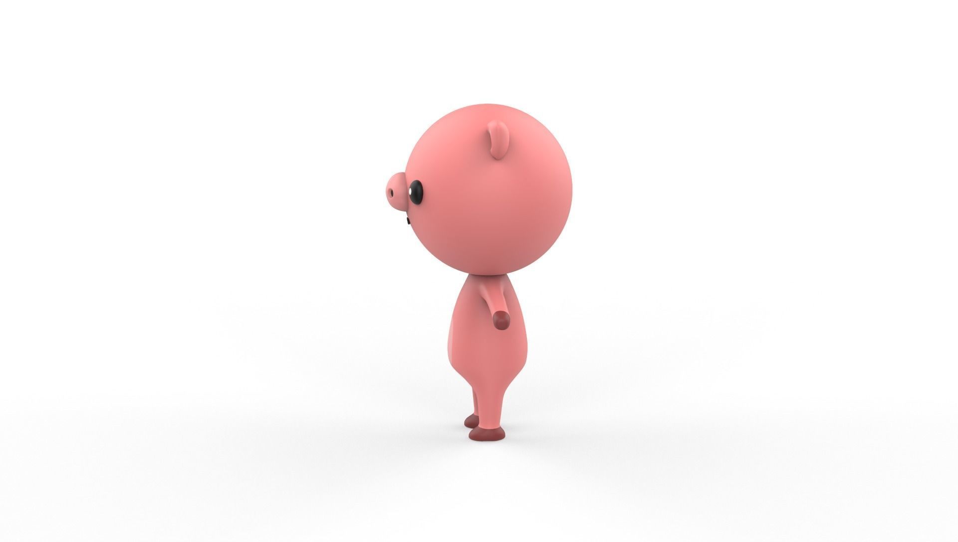 Stylized Pig Animated v001 Low-poly 3D model_14
