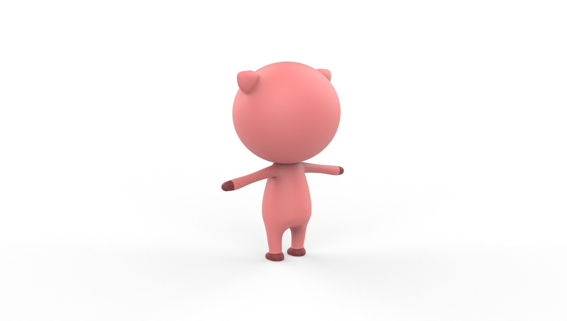 Stylized Pig Animated v001 Low-poly 3D model_13