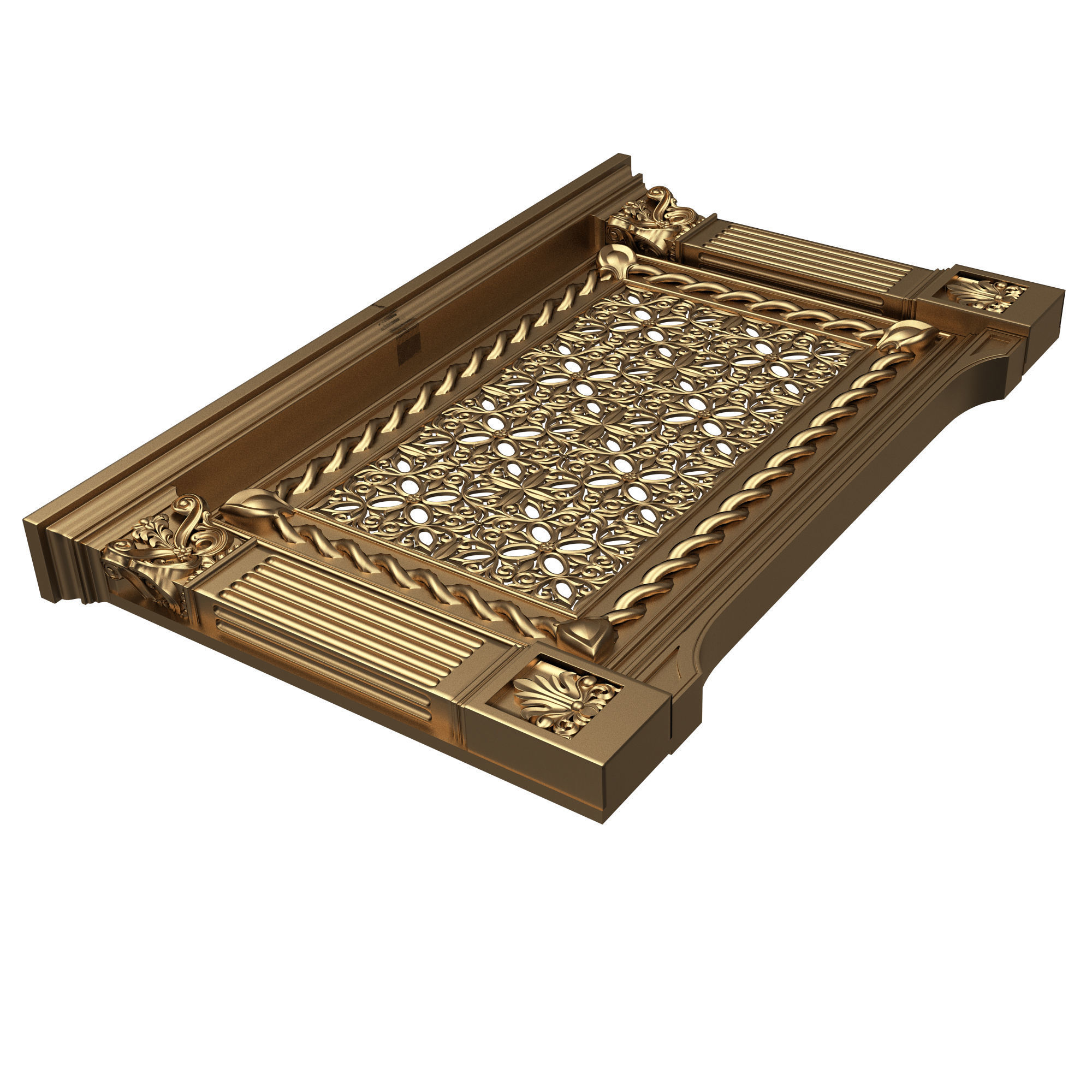 Radiator Cover Decorative Screening Grille Panel 011 Low-poly 3D model_5