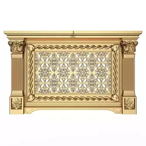 Radiator Cover Decorative Screening Grille Panel 011 Low-poly 3D model