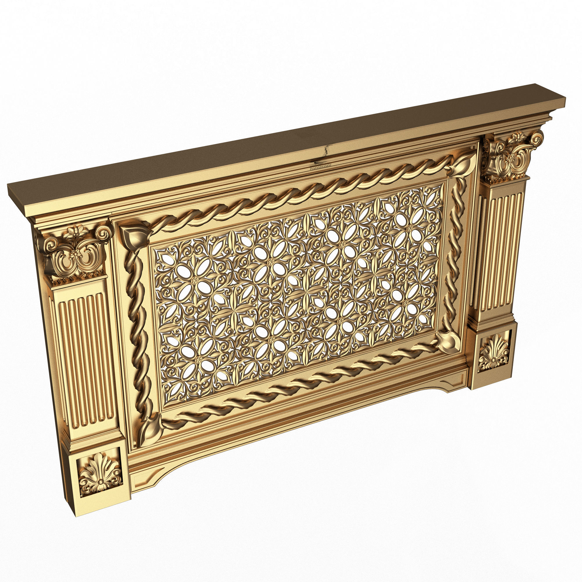 Radiator Cover Decorative Screening Grille Panel 011 Low-poly 3D model_1