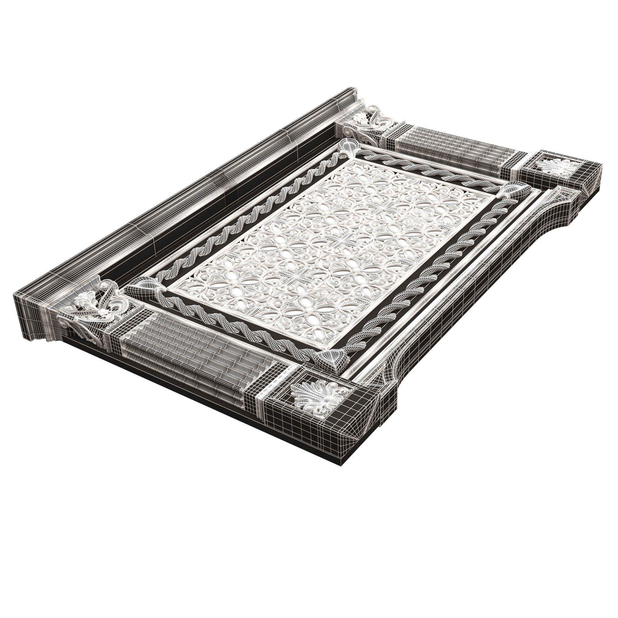 Radiator Cover Decorative Screening Grille Panel 011 Low-poly 3D model_11