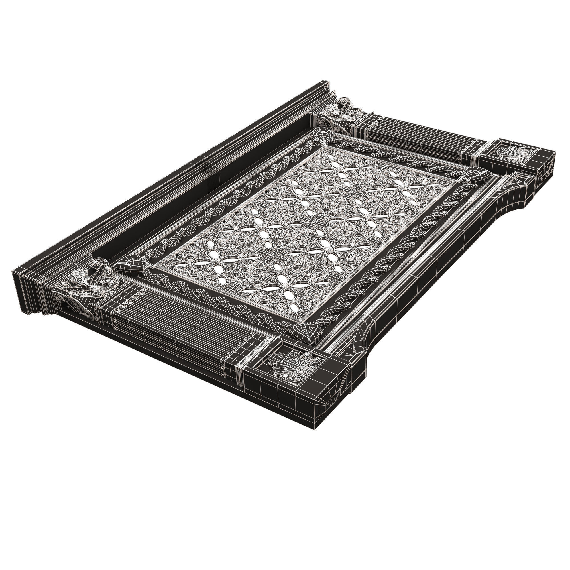 Radiator Cover Decorative Screening Grille Panel 011 Low-poly 3D model_17