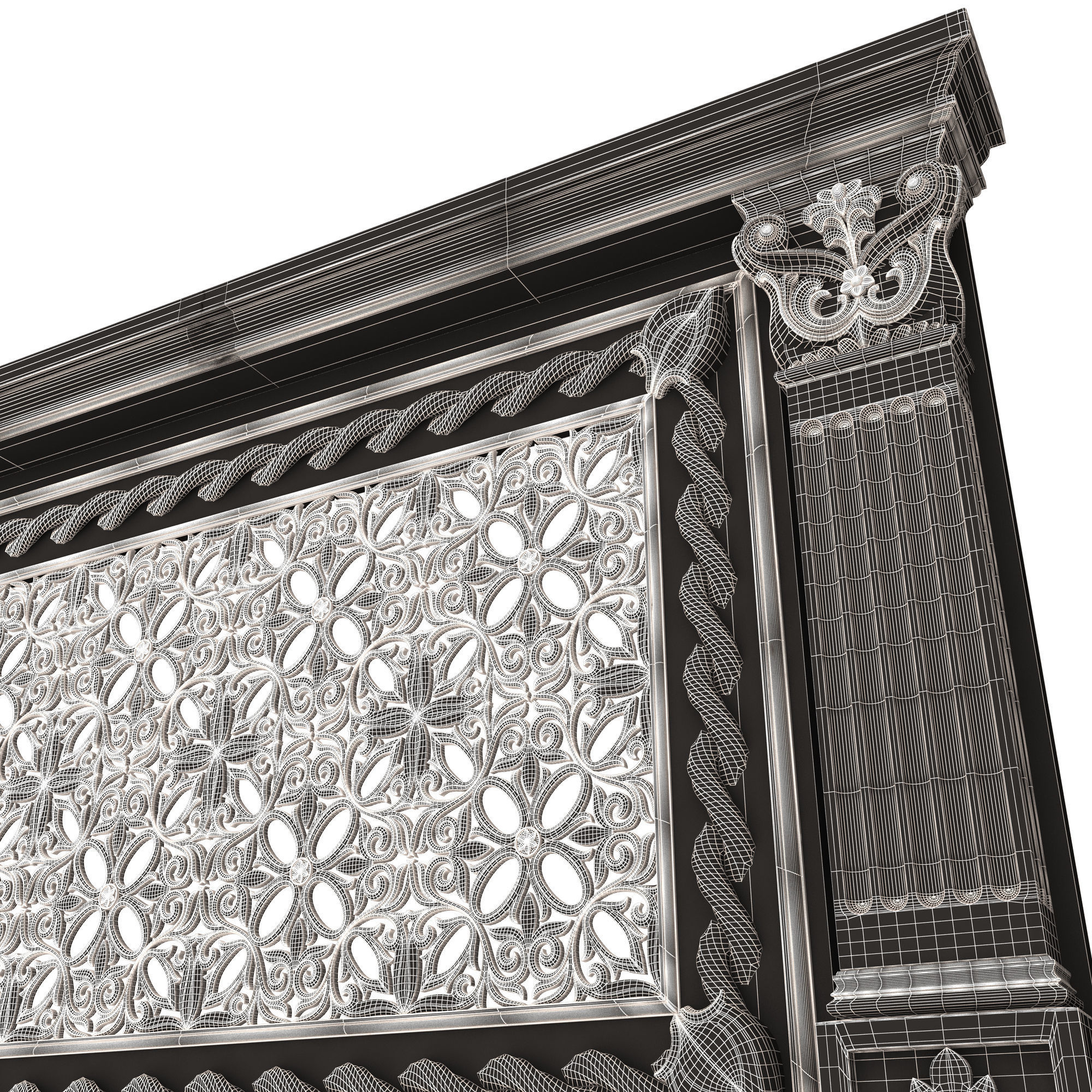 Radiator Cover Decorative Screening Grille Panel 011 Low-poly 3D model_10