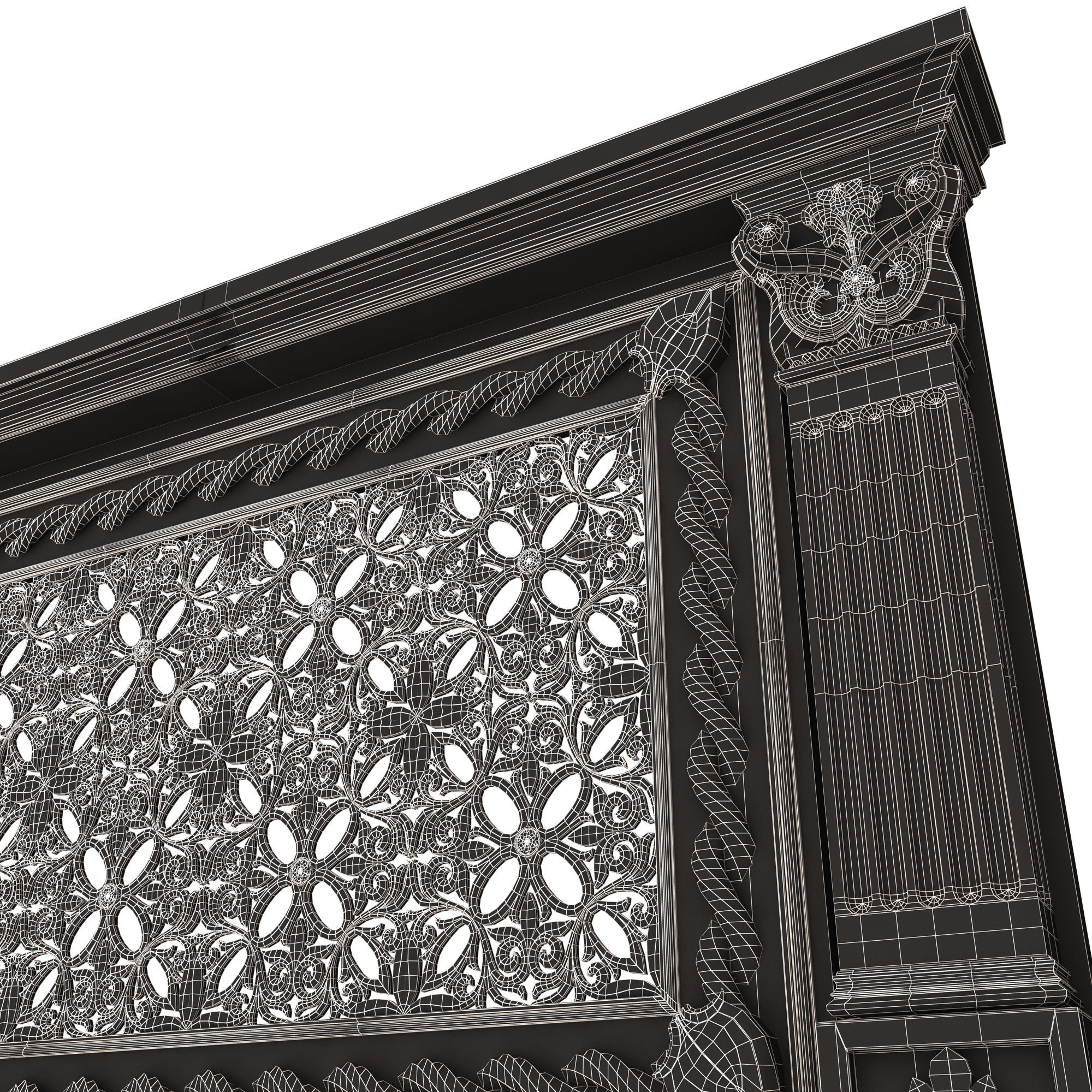 Radiator Cover Decorative Screening Grille Panel 011 Low-poly 3D model_16