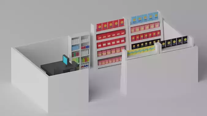Cartoon LowPoly Supermarket Collection