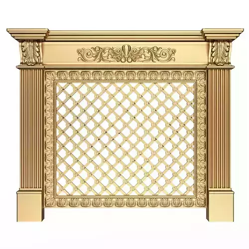Radiator Cover Decorative Screening Grille Panel 012 Low-poly 3D model
