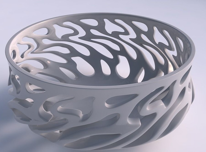 Bowl wide with twisted smooth cuts tapered 2