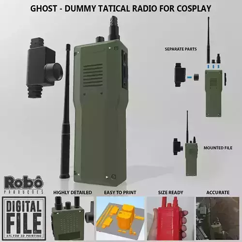 GHOST - DUMMY MILITARY TATICAL RADIO FOR COSPLAY COD MW WARZONE 3D print model