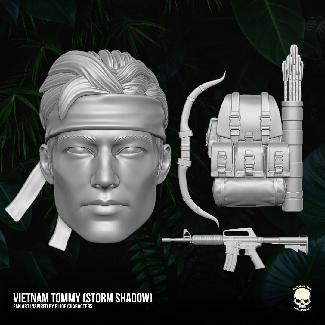 Vietnam Tommy Fan Art Kit 3D printable File For Action Figures 3D print model_19