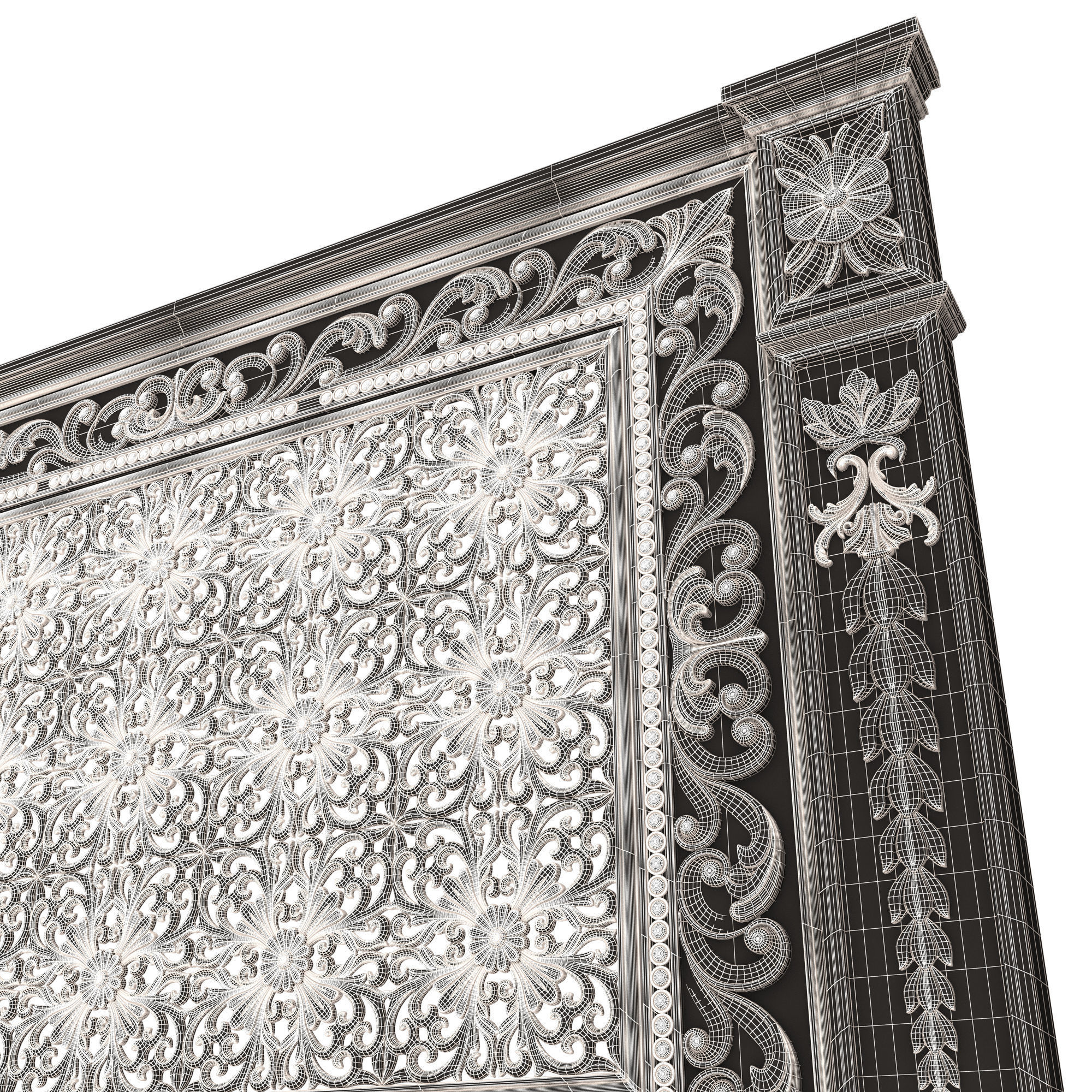 Radiator Cover Decorative Screening Grille Panel 013 Low-poly 3D model_10