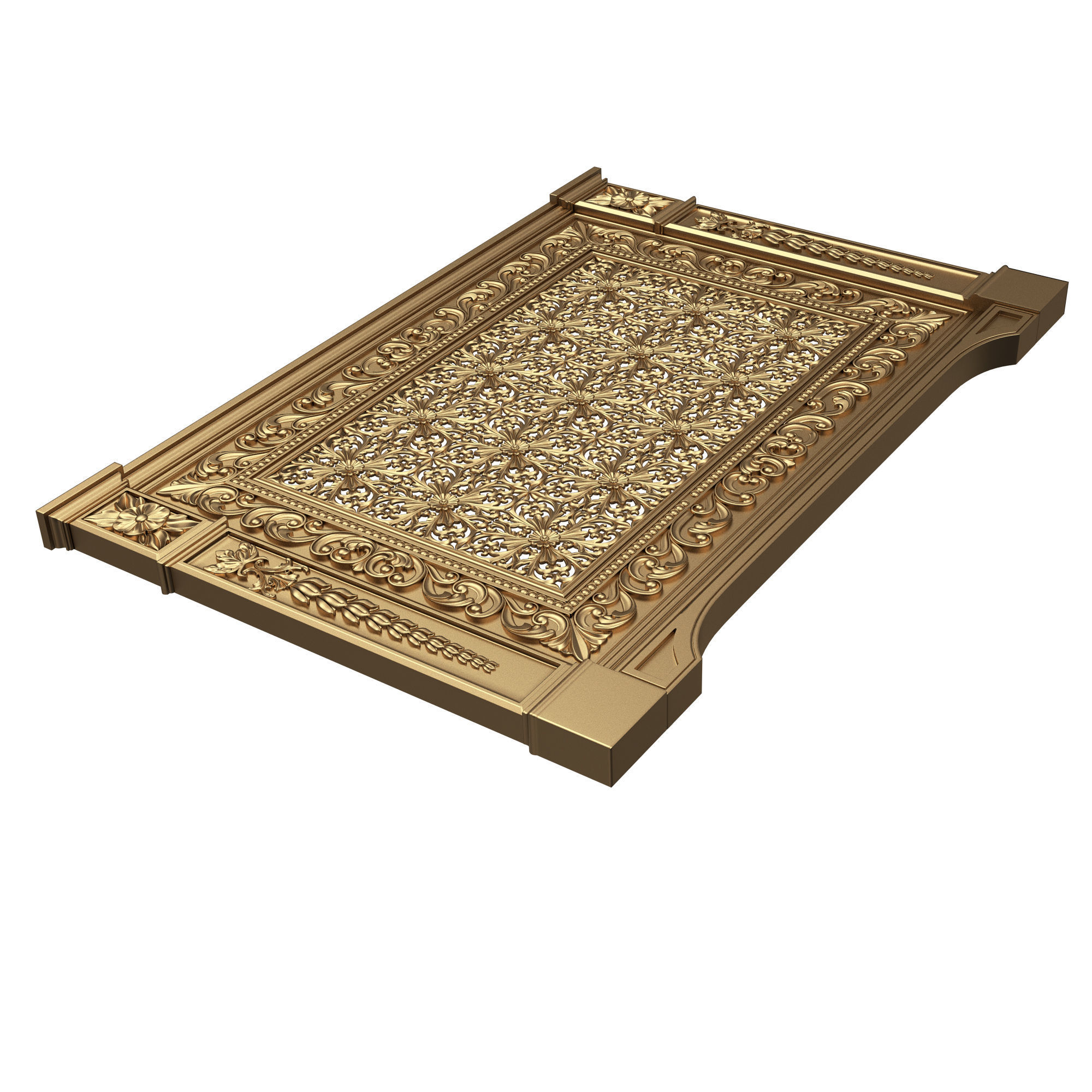 Radiator Cover Decorative Screening Grille Panel 013 Low-poly 3D model_5